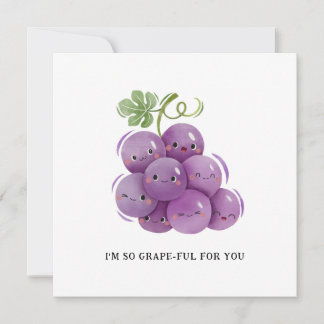 Tarjeta Festiva Estoy tan agradecido por ti - Grape Greeting Card
