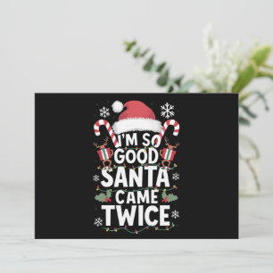 Tarjeta Festiva Estoy Tan Bien Que Santa Vino Dos Veces Santa Navi