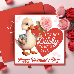 Tarjeta Festiva Estoy Tan Pato De Tenerte Día De San Valentín Pers