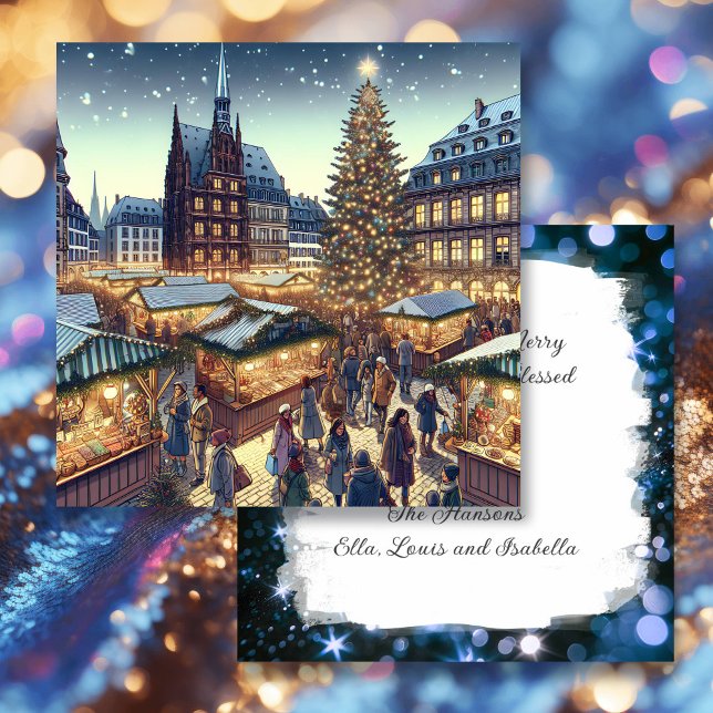 Tarjeta Festiva Estrasburgo, Francia | Navidades personalizados (Subido por el creador)