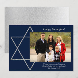 Tarjeta Festiva Estrella azul Hanukkah Plata moderna de David Phot