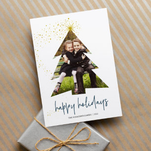 Tarjeta Festiva Estrella brillante Foto de Felices Fiestas