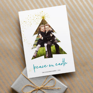 Tarjeta Festiva Estrella brillante   Foto de Peace On Earth