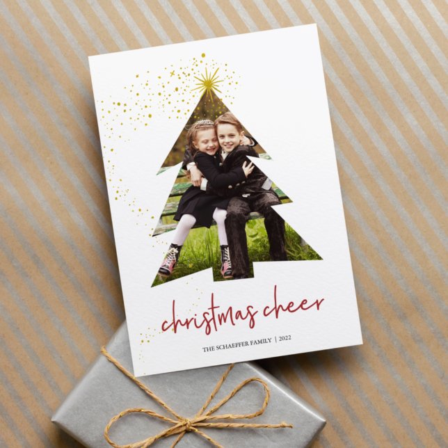 Tarjeta Festiva Estrella brillante | Navidades Cheer Photo (Subido por el creador)