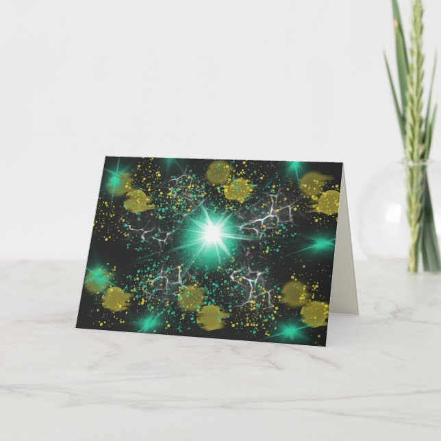 Tarjeta Festiva Estrella celestial de la maravilla navideña (Anverso)