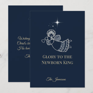 Tarjeta Festiva Estrella de Belén Ángel Trompetero Bendición