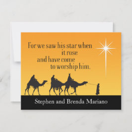 Tarjeta Festiva Estrella de Belén de tres sabios personalizables