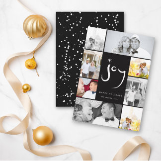 Tarjeta Festiva Estrella de caligrafía de alegría de pincel Collag