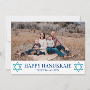 Tarjeta Festiva Estrella de David Feliz Hanukkah minimalista