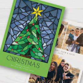 Tarjeta Festiva Estrella de foto de Navidades retro