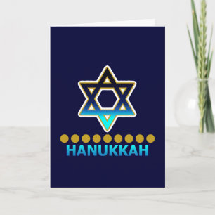 Tarjeta Festiva Estrella De Hanukkah De David Menorah