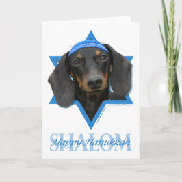 Tarjeta Festiva Estrella de Jánuca de David - Dachshund - Winston