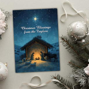 Tarjeta Festiva Estrella de la Natividad Cristiana Navidades relig