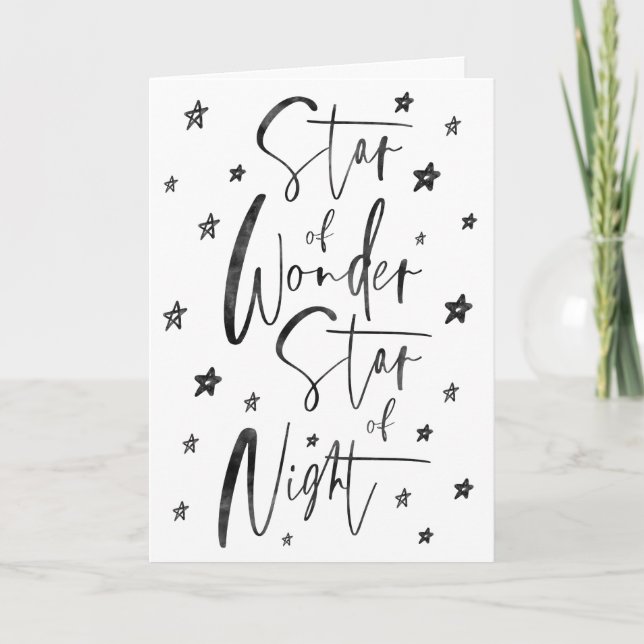 Tarjeta Festiva Estrella de la noche maravilla | Starry Night Fox (Anverso)