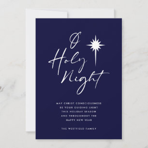 Tarjeta Festiva Estrella de la Santa Noche de Belén, Azul de la Me