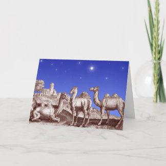 Tarjeta Festiva Estrella de los camellos de Belén