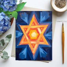 Tarjeta Festiva Estrella de los judíos de David Hanukkah