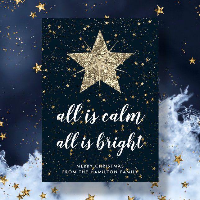 Tarjeta Festiva Estrella de los Navidades de oro | Todo Es Familia (Subido por el creador)