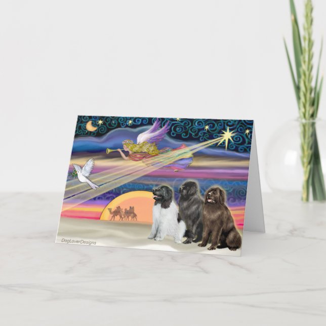 Tarjeta Festiva Estrella de los navidades - Terranova (tres) (Anverso)
