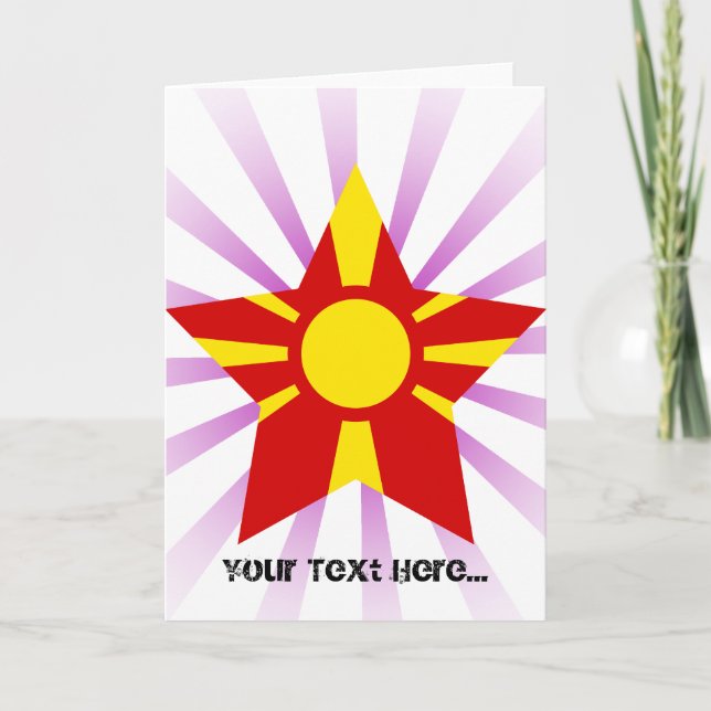Tarjeta Festiva Estrella de Macedonia (Anverso)