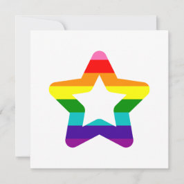 Tarjeta Festiva Estrella de Navidades con bandera arcoiris del col