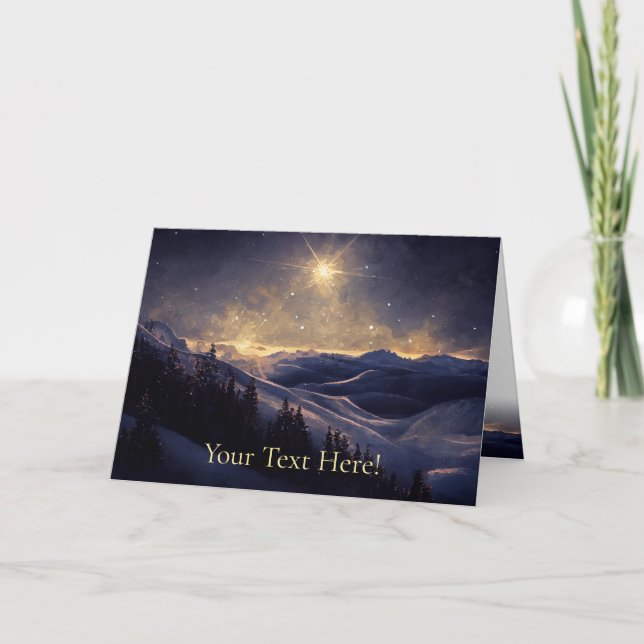 Tarjeta Festiva Estrella de Navidades de montaña (Anverso)