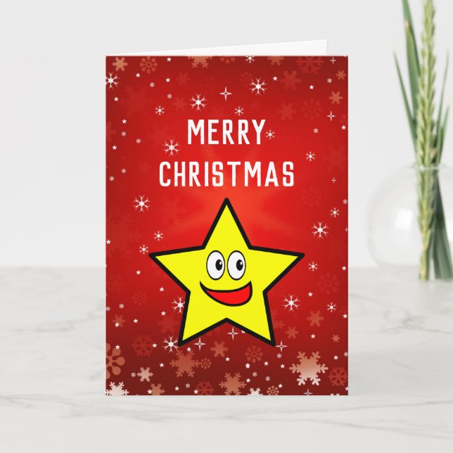 Tarjeta Festiva Estrella de Oro de Navidades motivadores (Anverso)
