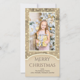 Tarjeta Festiva Estrella de Oro Vintage con foto