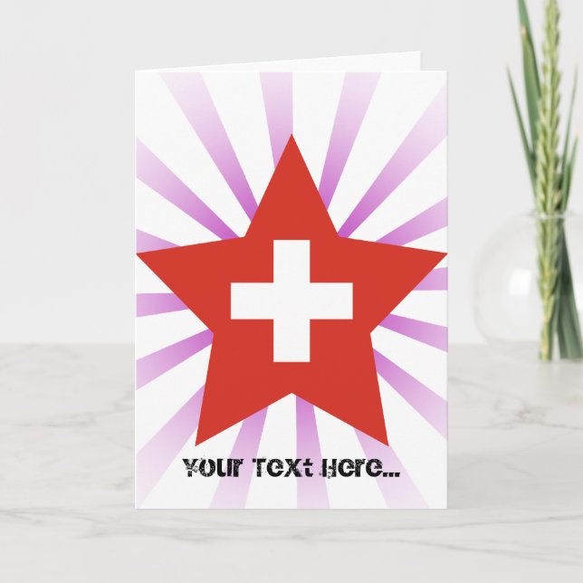 Tarjeta Festiva Estrella de Suiza (Anverso)