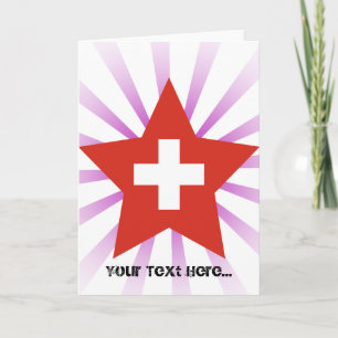 Tarjeta Festiva Estrella de Suiza