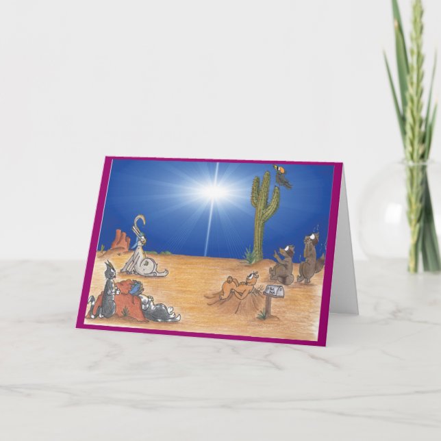 Tarjeta Festiva Estrella del desierto del día de fiesta (Anverso)