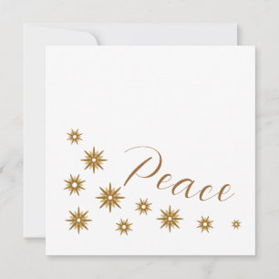Tarjeta Festiva Estrella Dorada de Paz Moderna y Elegante