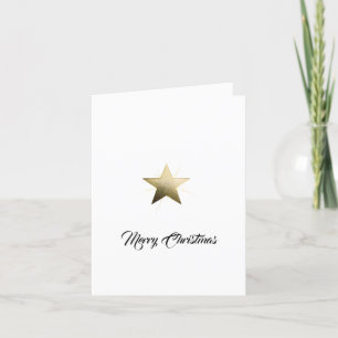 Tarjeta Festiva Estrella dorada elegante con lujoso brillo Minimal