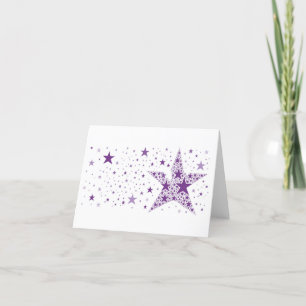 Tarjeta Festiva Estrella grande hecha de pequeñas estrellas en vio