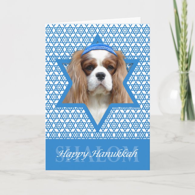 Tarjeta Festiva Estrella Hanukkah de David - Cavalier (Anverso)