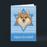 Tarjeta Festiva Estrella Hanukkah de David - Pomerania<br><div class="desc">Lo que podría hacer que decir Feliz Hanukkah sea más divertido que tener a este Perro Pomerania usando un Yamaka rodeado por la Estrella de David. Este maravilloso diseño navideño hará las delicias de tus amigos y familiares, así como de otros amantes de los animales. Este diseño está disponible en...</div>