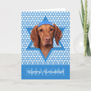 Tarjeta Festiva Estrella Hanukkah de David - Vizsla - Reagan