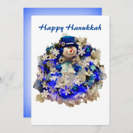 Tarjeta Festiva Estrella Hanukkah moderna de David Snowman Wreath