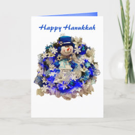 Tarjeta Festiva Estrella Hanukkah moderna de David Snowman Wreath