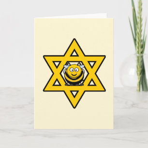 Tarjeta Festiva Estrella judía de abejas de David