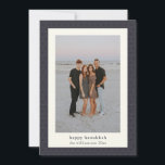 Tarjeta Festiva Estrella moderna de Hanukkah Elegante foto azul de<br><div class="desc">Elegante tarjeta de vacaciones con fotos azul de la Marina de Hanukkah</div>