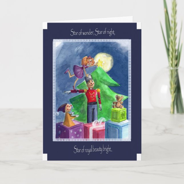 Tarjeta Festiva Estrella tan brillante (Anverso)