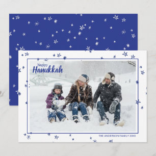 Tarjeta Festiva Estrellas Adorables Dibujadas a Mano Feliz Janucá 