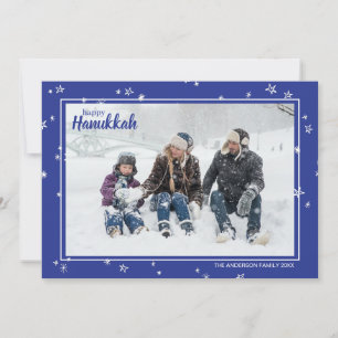 Tarjeta Festiva Estrellas Adorables Dibujadas a Mano Feliz Janucá 