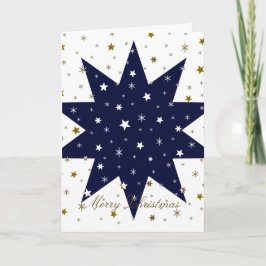 Tarjeta Festiva Estrellas azules y estrellas blancas y estrellas d