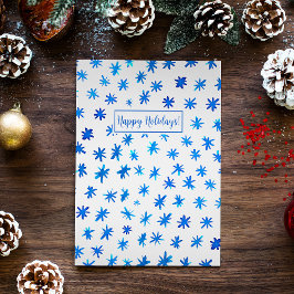 Tarjeta Festiva Estrellas de acuarela - azul