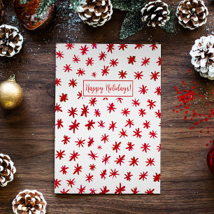Tarjeta Festiva Estrellas de acuarela - rojas