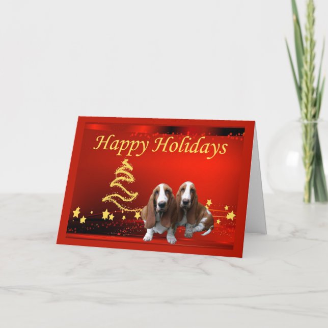 Tarjeta Festiva Estrellas de cartas de Navidades de hebilla de bas (Anverso)