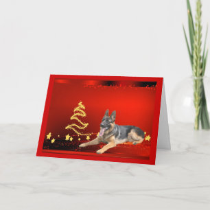 Tarjeta Festiva Estrellas de cartas de Navidades de pastores alema