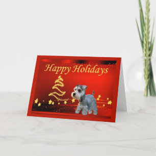 Tarjeta Festiva Estrellas de cartas de Navidades Schnauzer en mini